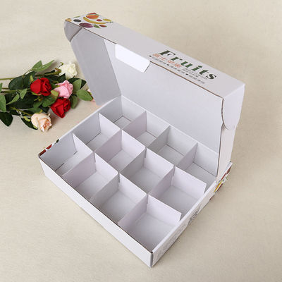 Biologisch afbreekbare Afzonderlijke Tray White Corrugated Box For het Fruit van 3x4 Verpakking