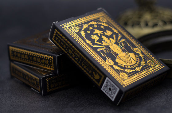 Gouden het Document van de Folie Duitse Zwarte Kern Speelkaarten met Gouden Folievakje Verpakking